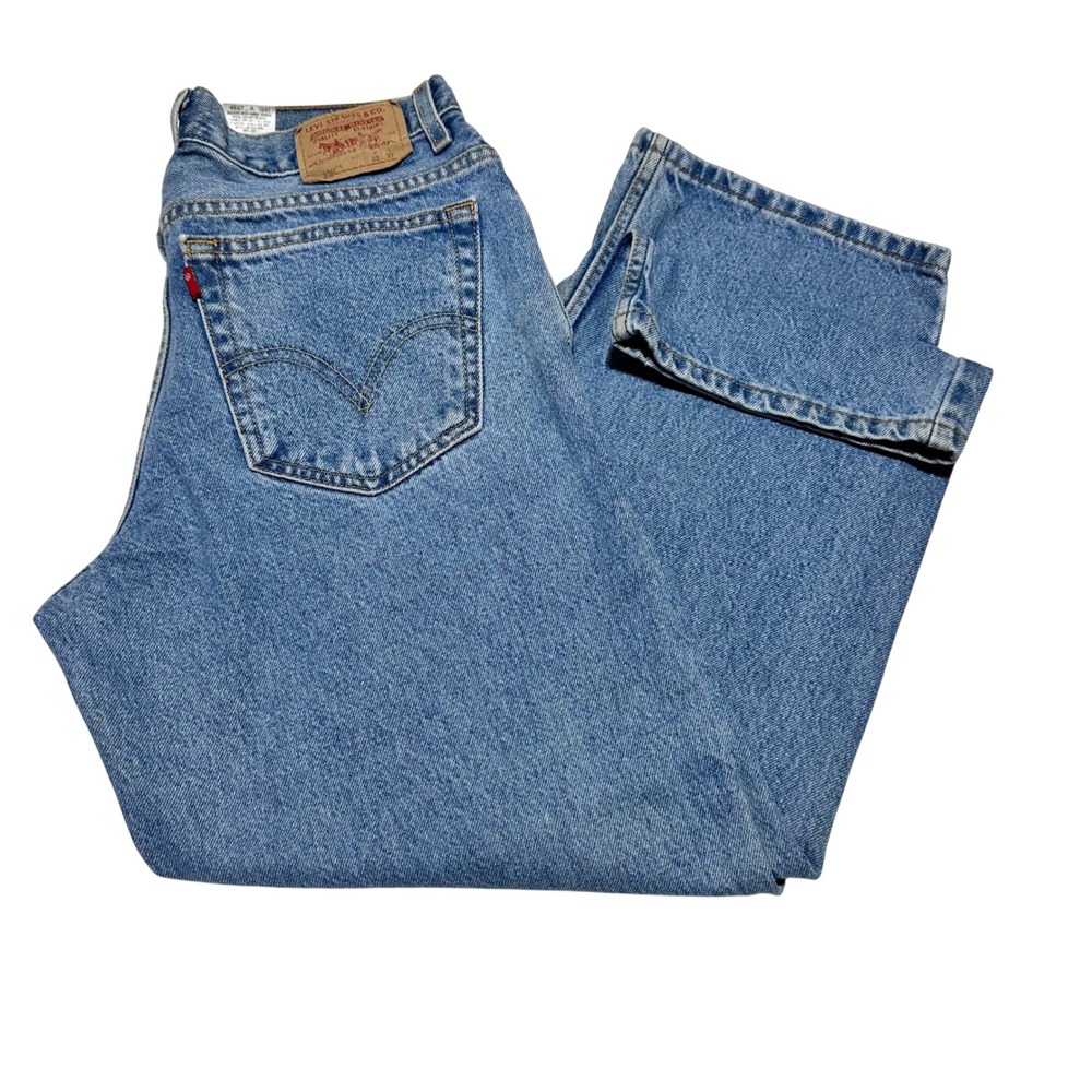 Levis 550 Relaxed Fit Husky Jeans Mens 32x27 Medium Wash Blue Cotton Denim